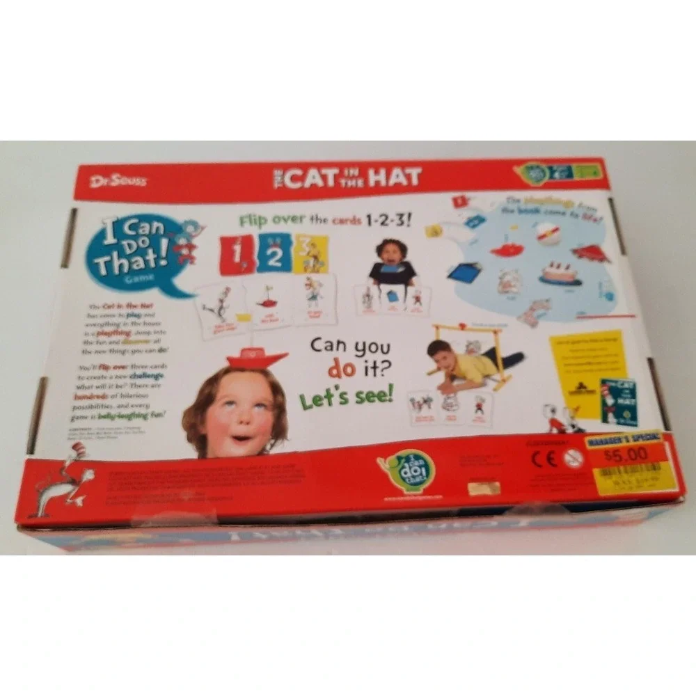 Dr.Seuss Cat in the Hat I Can Do That! Game Active Play Kids Board Game Complete